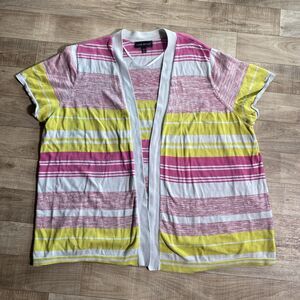 Lane Bryant Womens Plus Size 26/28 (3X) Colorful Stripe Cardigan